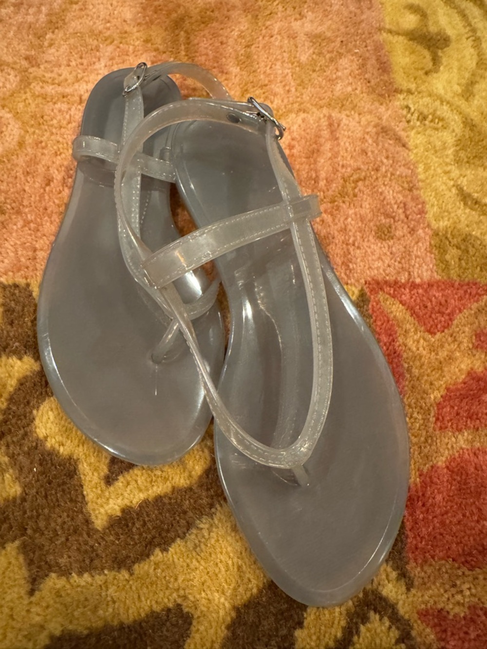 Stuart Weitzman Sawyer Clear Jelly T-Strap Sandals for Women - Transparent Sz 7